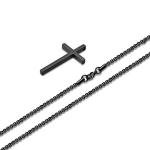 Men's Black Cross Pendant Necklace - 18 Inch