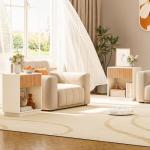 Set of 2 Fluted Nightstands with Storage