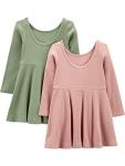 Carter's Girls' 2-Pack Stretch Rib Dresses