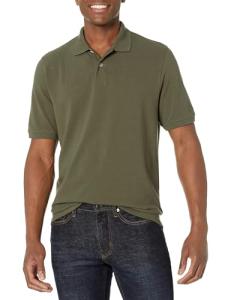 Men's Regular-Fit Cotton Polo Shirt, Olive, XX-Large