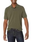 Men's Regular-Fit Cotton Polo Shirt, Olive, XX-Large
