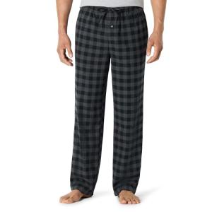 Men's Flannel Pajama Pants in Black Grey Plaid