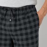 Men's Flannel Pajama Pants in Black Grey Plaid