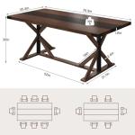 71-Inch Rectangular Dining Table for 6 People