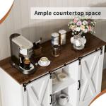 Farmhouse Coffee Bar Cabinet with Sliding Doors