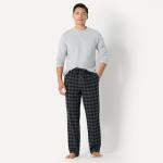 Men's Flannel Pajama Pants in Black Grey Plaid