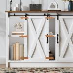 Farmhouse Coffee Bar Cabinet with Sliding Doors