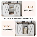 Farmhouse Coffee Bar Cabinet with Sliding Doors