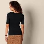 Women's Slim-Fit Half Sleeve Square Neck T-Shirt