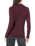 Women's Lightweight Mockneck Sweater - Burgundy, Plus Size