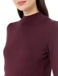 Women's Lightweight Mockneck Sweater - Burgundy, Plus Size