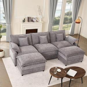 GOSUHI 108" U-Shaped Modular Sectional Sofa
