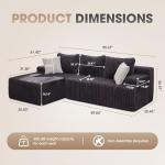 Hobestluk 96" L-Shaped Modular Sofa with Chaise