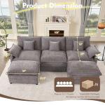 GOSUHI 108" U-Shaped Modular Sectional Sofa