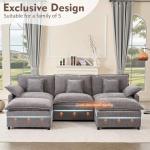 GOSUHI 108" U-Shaped Modular Sectional Sofa