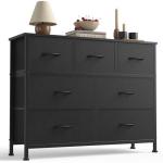 Sweetcrispy 7-Drawer Fabric Storage Dresser - Black