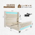 Rolanstar Queen Bed Frame with LED and Charging