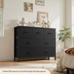 Sweetcrispy 7-Drawer Fabric Storage Dresser - Black