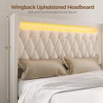 Rolanstar Queen Bed Frame with LED and Charging