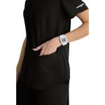 Skechers by BARCO Vitality Electra Classic Fit Scrub Top for Women – Black, 3-Pocket Classic V-Neck Top w/ 4-way Stretch – Moisture Wicking, Quick-Shed, Anti-Static – XL, Regular Fit