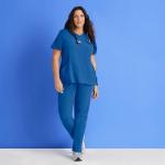 Skechers by BARCO Vitality Electra Classic Fit Scrub Top for Women – Black, 3-Pocket Classic V-Neck Top w/ 4-way Stretch – Moisture Wicking, Quick-Shed, Anti-Static – XL, Regular Fit