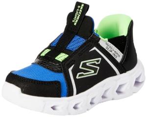 Skechers Kids Boys Hypno-Flash 2.0-Vexlux Sneaker, Black/Blue/Lime, 8, Toddler