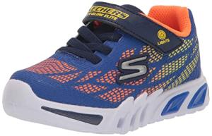 Skechers Kids Boys Flex-Glow Elite-Vorlo Sneaker, Royal/Orange, 1, Little Kid