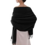 RIIQIICHY Scarfs for Women Winter Black Pashmina Shawls and Wraps for Evening Dresses Warm Large Scarves Wedding Shawl