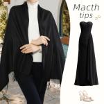 RIIQIICHY Scarfs for Women Winter Black Pashmina Shawls and Wraps for Evening Dresses Warm Large Scarves Wedding Shawl