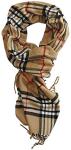 VERONZ Soft Classic Cashmere Feel Winter Scarf, Camel Plaid