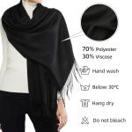 RIIQIICHY Scarfs for Women Winter Black Pashmina Shawls and Wraps for Evening Dresses Warm Large Scarves Wedding Shawl