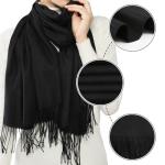 RIIQIICHY Scarfs for Women Winter Black Pashmina Shawls and Wraps for Evening Dresses Warm Large Scarves Wedding Shawl