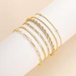 DEARMAY 14K Gold Plated Bracelets for Women Jewelry Sets Stack Trendy Dainty Stackable Paperclip Rope Snake Box Figaro Chain Bracelets Pack Costume Fashion Gifts