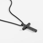 VULETO Football Cross Necklace for Boys Men, Football Accessories Gear Stuff Party Favors Pendant Chain Christian Religious Valentines Easter Christmas Jewelry Gifts for Son Kids Teenage Teen Age 8-12 Coach Team Black