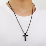 VULETO Football Cross Necklace for Boys Men, Football Accessories Gear Stuff Party Favors Pendant Chain Christian Religious Valentines Easter Christmas Jewelry Gifts for Son Kids Teenage Teen Age 8-12 Coach Team Black