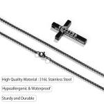 VULETO Football Cross Necklace for Boys Men, Football Accessories Gear Stuff Party Favors Pendant Chain Christian Religious Valentines Easter Christmas Jewelry Gifts for Son Kids Teenage Teen Age 8-12 Coach Team Black