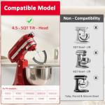 Flex Edge Beater for KitchenAid 4.5/5 Qt Tilt-Head Stand Mixer – Auto-Scrape Silicone Paddle, Dishwasher Safe, Flexible Silicone Edges Bowl Scraper For Kitchen Aid Accessories and Attachments (Grey)