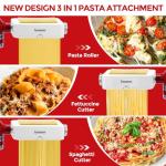 Pasta Maker Attachment for KitchenAid Stand Mixers 3-in-1 Stainless Steel Pasta Roller, Spaghetti/Fettuccine Cutter for KitchenAid Mixer Accessories & Pasta Press​ by Gomen