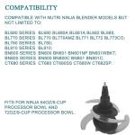 4 Point Blender Blade Replacement Parts For Ninja 64OZ 72OZ Food Processor Bowl Chopping Blade 319KKU770 Compatible With Ninja 8-Cup 9-Cup Pitcher CT682SP BL681A BL682 BL770 BL770AMZ BL772 BL910