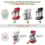 Bamboo Mixer Slider for Kitchen Aid 5-8 Qt Bowl Lift Stand Mixer, Kitchen Appliance sliding mat Countertop Storage Attachments, Mixer Accessories Sliding Tray Moving Board for Kitchen Aid (Black)