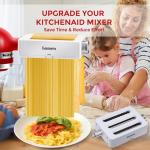 Pasta Maker Attachment for KitchenAid Stand Mixers 3-in-1 Stainless Steel Pasta Roller, Spaghetti/Fettuccine Cutter for KitchenAid Mixer Accessories & Pasta Press​ by Gomen