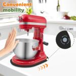 Bamboo Mixer Slider for Kitchen Aid 5-8 Qt Bowl Lift Stand Mixer, Kitchen Appliance sliding mat Countertop Storage Attachments, Mixer Accessories Sliding Tray Moving Board for Kitchen Aid (Black)