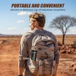 Zordin Portable Battery Espresso Coffee Maker for Travel, 20 bar Mini Car Espresso Machines, 3-in-1 Self-Heating Electric Espresso Maker, USB-C Ground Coffee & Capsule Pod(Ns&DG) RV, Hiking, Office