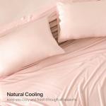 NATUREFIELD Bed Sheets Set Queen Size (4pc), 100% Rayon Derived from Bamboo, Cooling Sheets with Fitted Deep Pockets, Hotel Luxury Bedding Sheets & Pillowcases