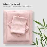 NATUREFIELD Bed Sheets Set Queen Size (4pc), 100% Rayon Derived from Bamboo, Cooling Sheets with Fitted Deep Pockets, Hotel Luxury Bedding Sheets & Pillowcases