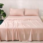 NATUREFIELD Bed Sheets Set Queen Size (4pc), 100% Rayon Derived from Bamboo, Cooling Sheets with Fitted Deep Pockets, Hotel Luxury Bedding Sheets & Pillowcases