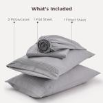 Bedsure Deep Pocket King Sheet Set - Fits Mattresses Up to 21 Inches Thick - 4 Piece GentleSoft Bed Sheets, Moisture Wicking, Soft & Cooling Bedsheet & Pillowcases, Easy & Secure Fit, Light Grey