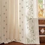 jinchan Winslow Lined Linen Curtains for Bedroom 84 Inches Linen Blended Embroidered Bordered Floral Curtains for Living Room Farmhouse Decor Window Treatments Sage on Beige Drapes 2 Panels