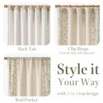 jinchan Winslow Lined Linen Curtains for Bedroom 84 Inches Linen Blended Embroidered Bordered Floral Curtains for Living Room Farmhouse Decor Window Treatments Sage on Beige Drapes 2 Panels