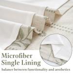 jinchan Winslow Lined Linen Curtains for Bedroom 84 Inches Linen Blended Embroidered Bordered Floral Curtains for Living Room Farmhouse Decor Window Treatments Sage on Beige Drapes 2 Panels